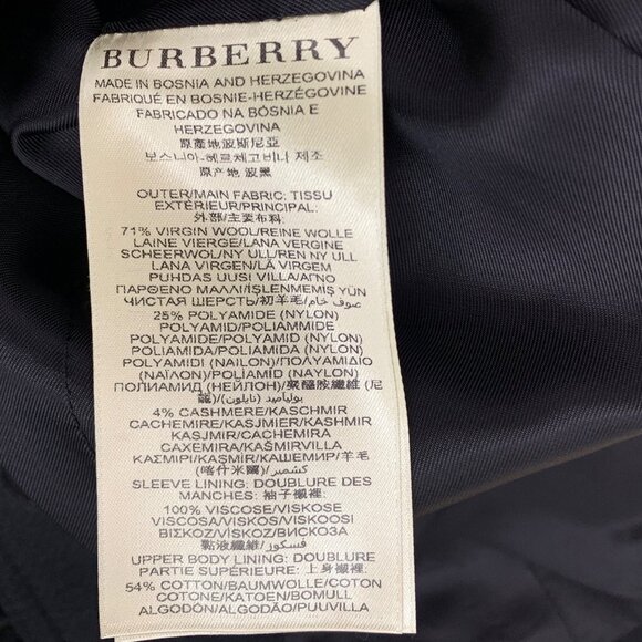 Burberry Black wool double-breasted long-sleeve coat - Picture 6 of 6